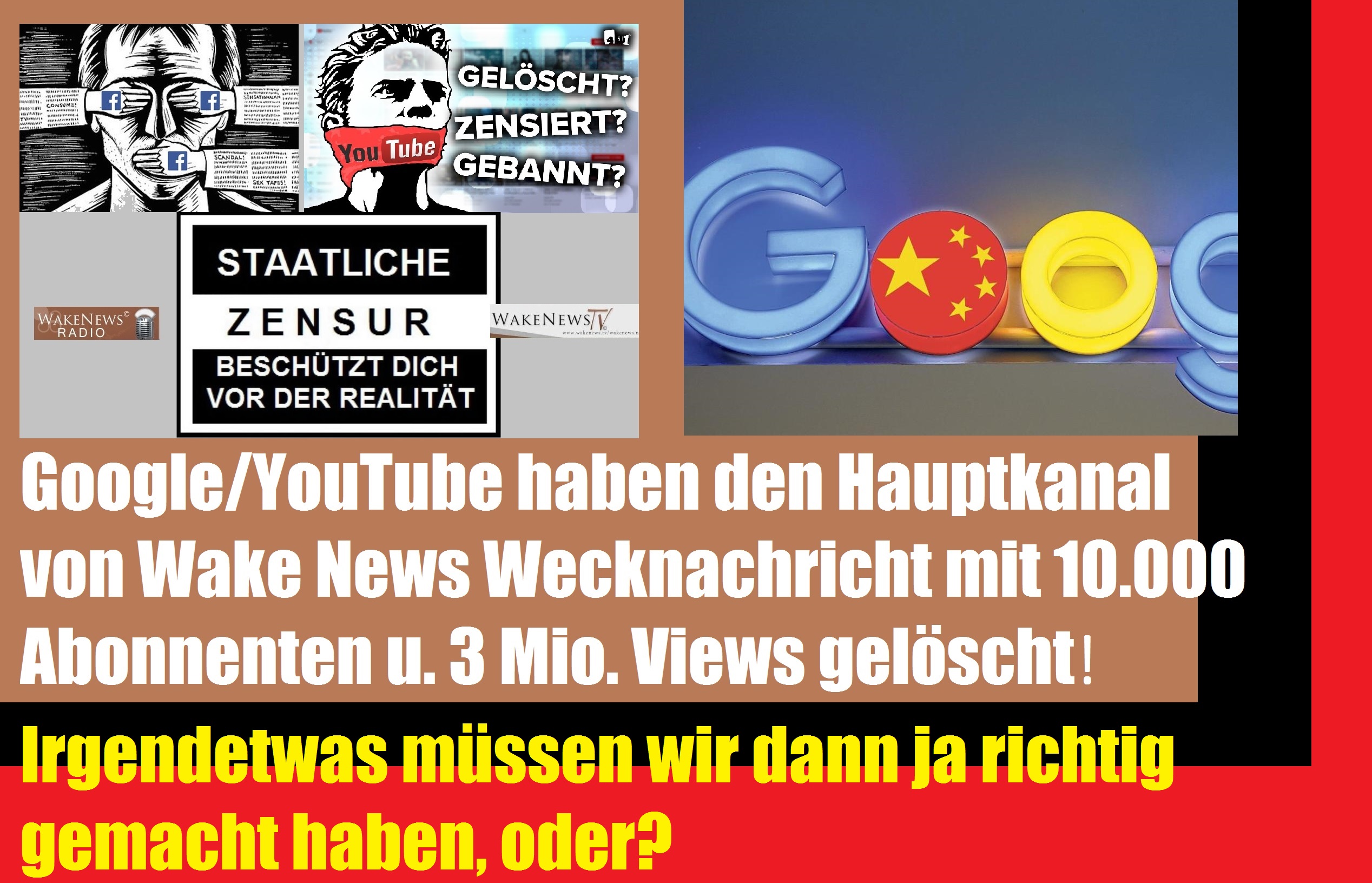 Lï¿½schung Wecknachricht YouTube - Kanal